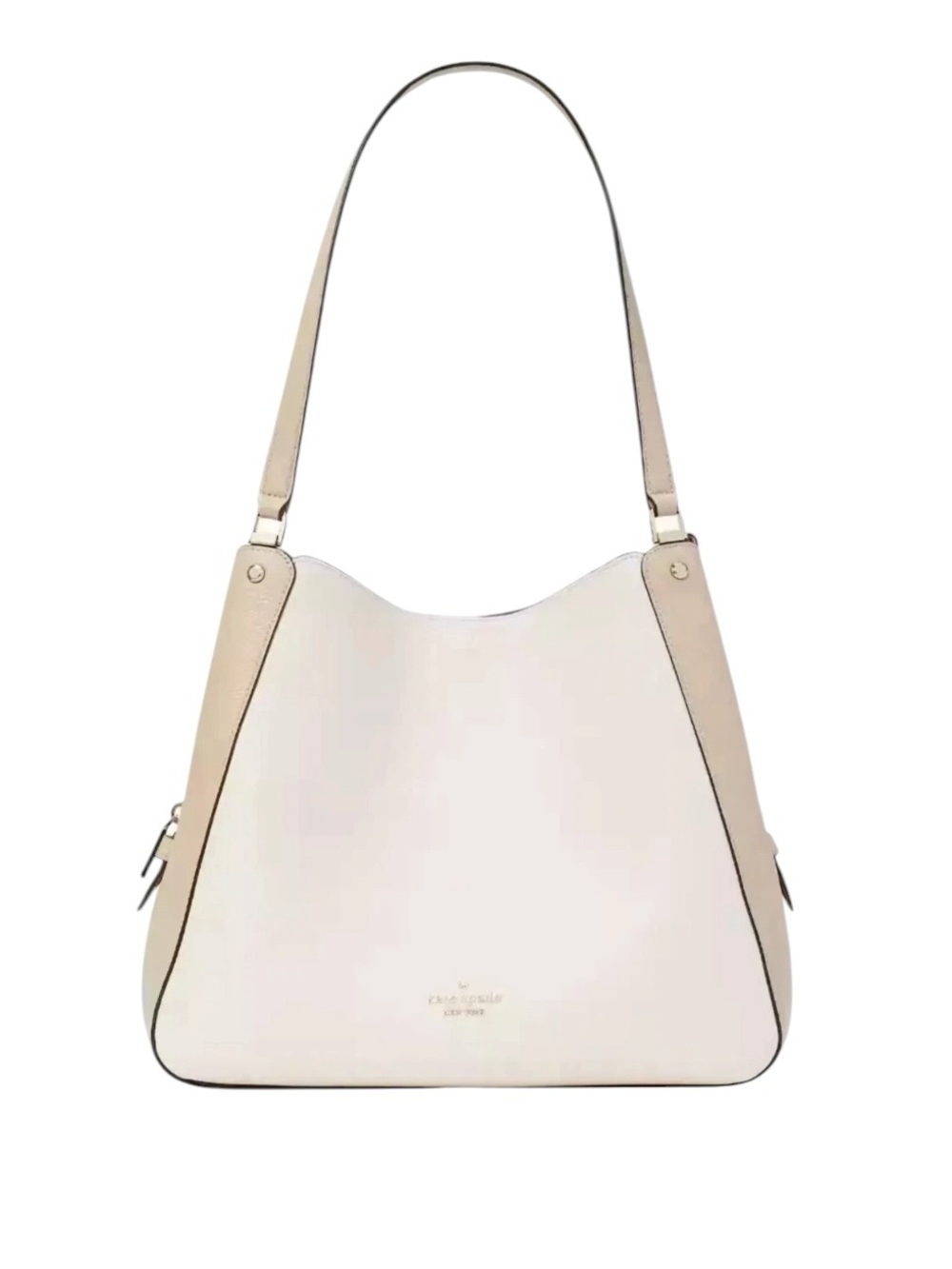 Kate Spade Leila 3-Compartment Shoulder Bag Ivory & Beige Leather